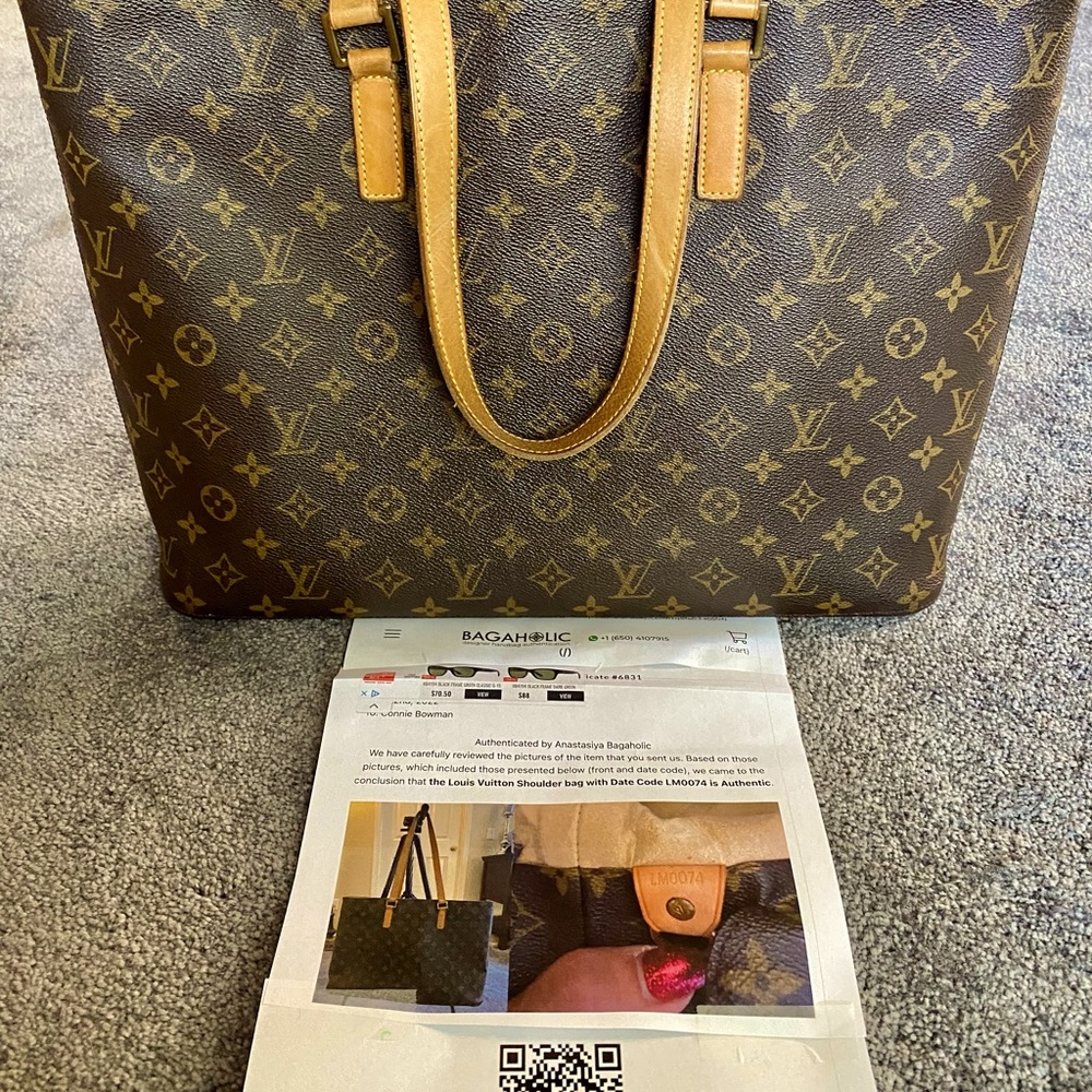 Louis Vuitton Luco Tote Large Size 16” Authenticated, see certificate photo.